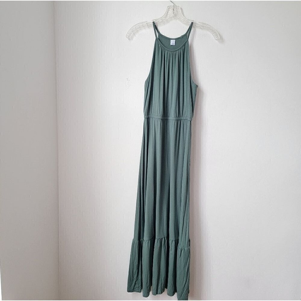 OLD NAVY Hunter Green Fit & Flare Jersey-Knit Maxi Dress for Women Size XS - Picture 2 of 7